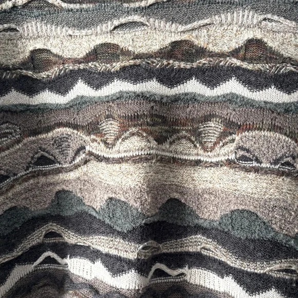 Norm Thompson Vintage Sweater Mens Textured Coogi Style Brown Medium - Picture 5 of 13